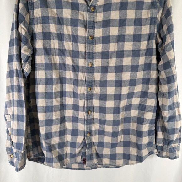 Alesbury Flannel Shirt Mens Medium Blue White Plaid Button Up Long Sleeve Cotton - Picture 3 of 11